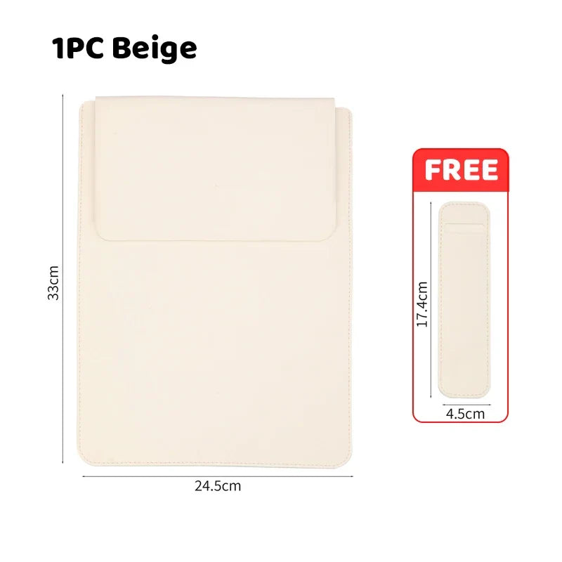 PU 13-Inch (33 cm) Waterproof Laptop Sleeve with Pen Case – Protective Sleeve for MacBook Air/Pro, Multiple Colors