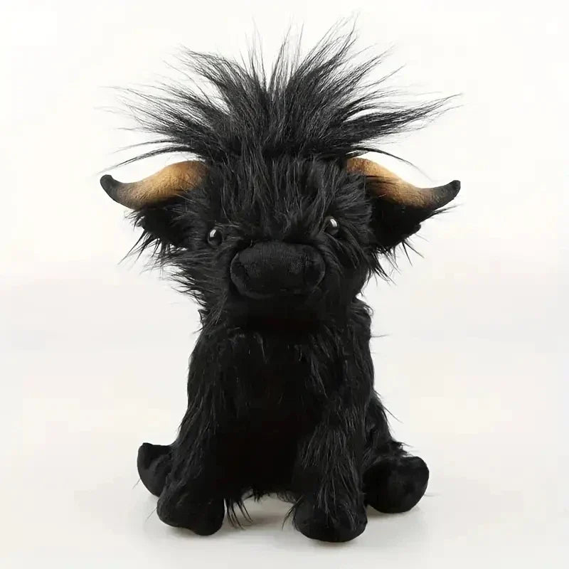 Highland Cow Plush Toy 12 in (30 cm) Soft Stuffed Animal for Kids & Adults - PP Cotton Filled, Multicolor