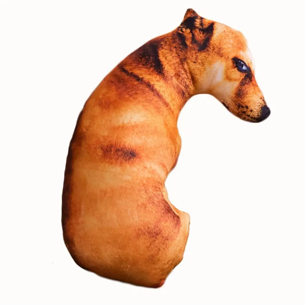 3D Lifelike Dog Head Throw Pillow Bendable Plush Cushion 7.87in (20cm) & 19.69in (50cm) Decorative Animal Pillow for Kids & Home