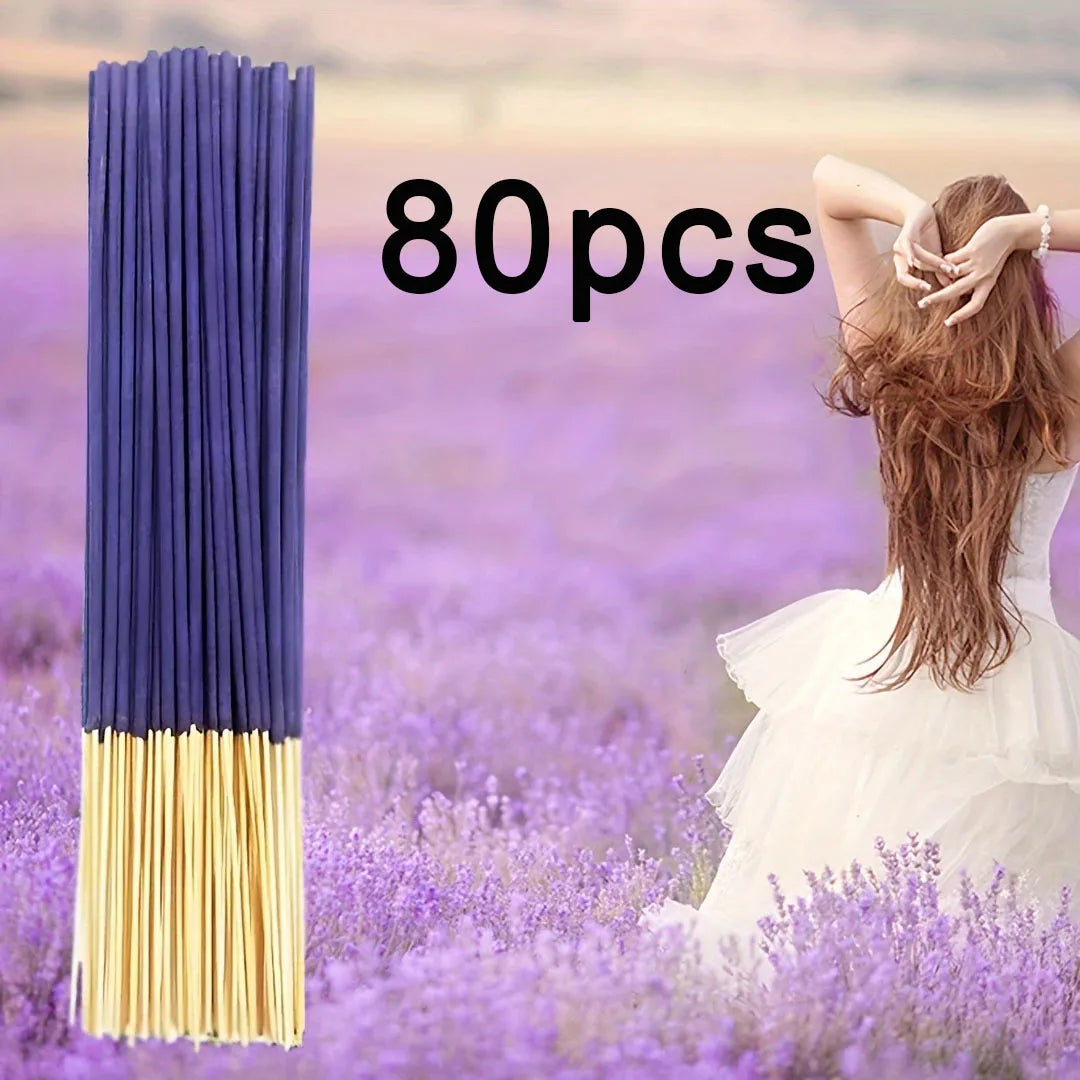 Lavender Aromatherapy Wooden Incense Sticks 8.66 in (22 cm) — Home, Spa & Hotel Fragrance, Therapeutic Scented Gift