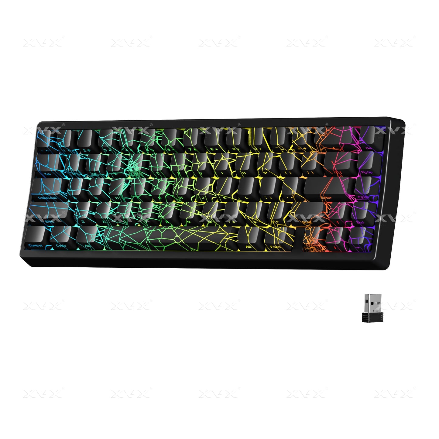 XVX M67 JadeStone VIA Tri-Mode Mechanical Keyboard with IMD-Tech Keycaps (Spider Web)