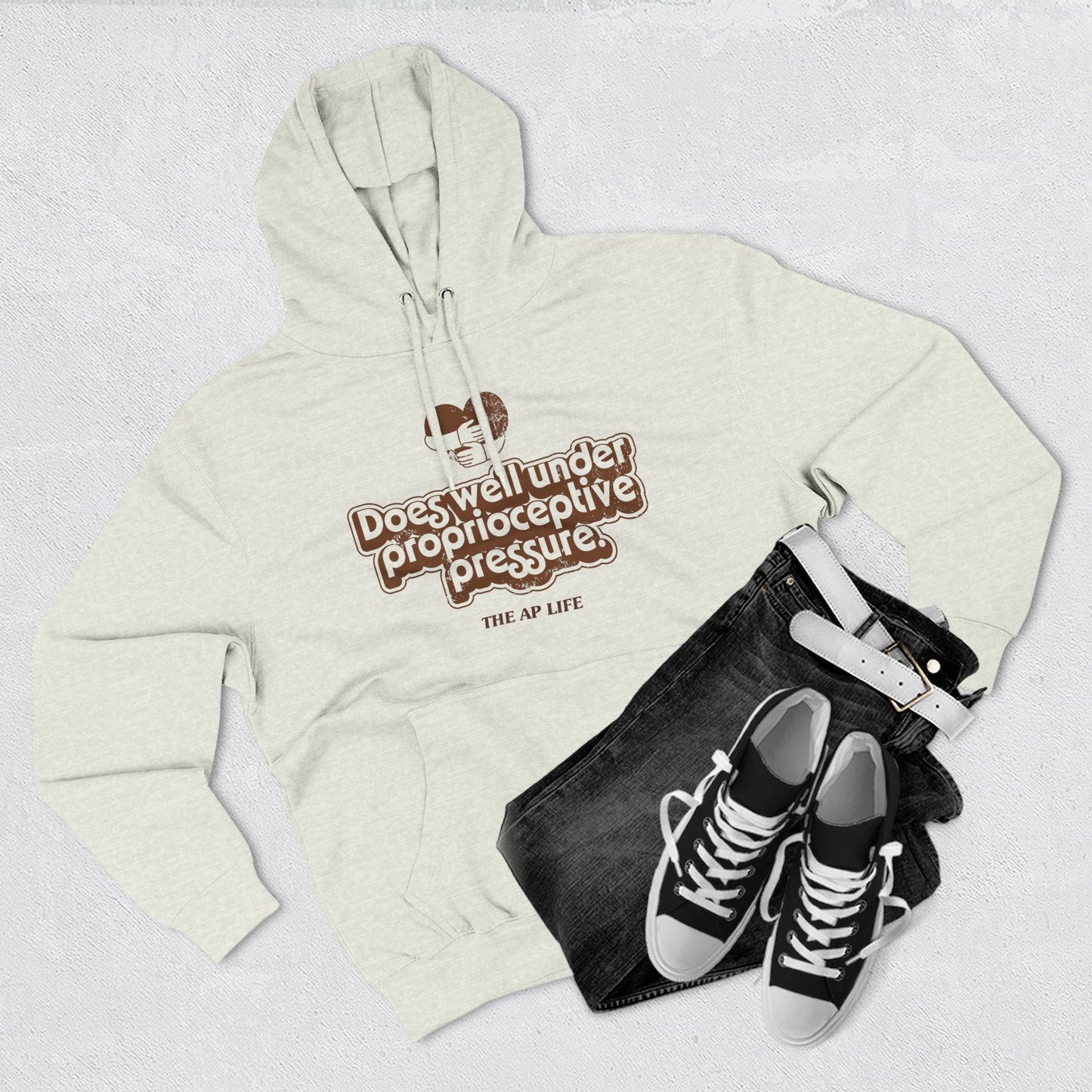 Does Well Under Proprioceptive Pressure - Sensory Input - Three-Panel Fleece Hoodie