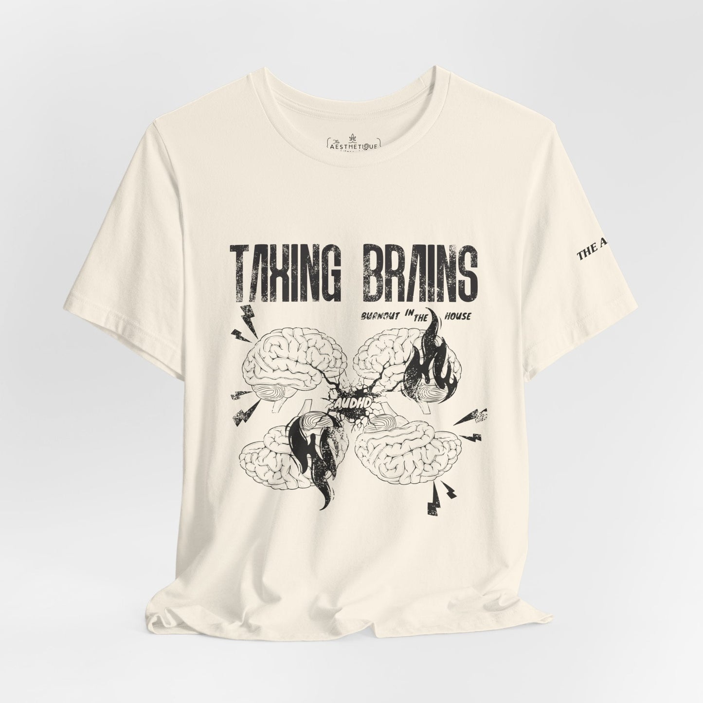 Taxing Brains - Burnout in the House - AuDHD - Adult Unisex Jersey Tee