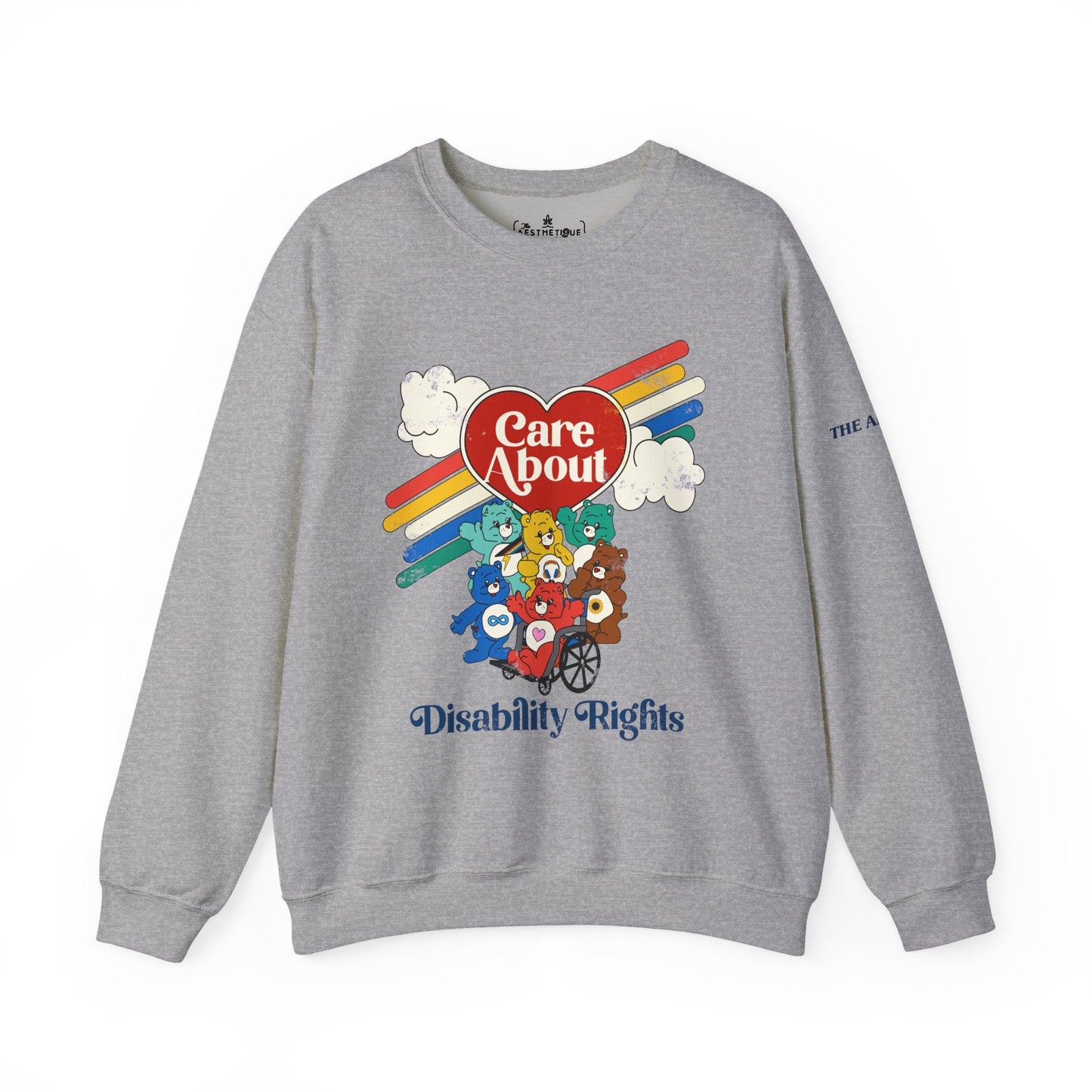 Care About Disability Rights - Retro 80s Vibe - Unisex Heavy Blend™ Crewneck Sweatshirt