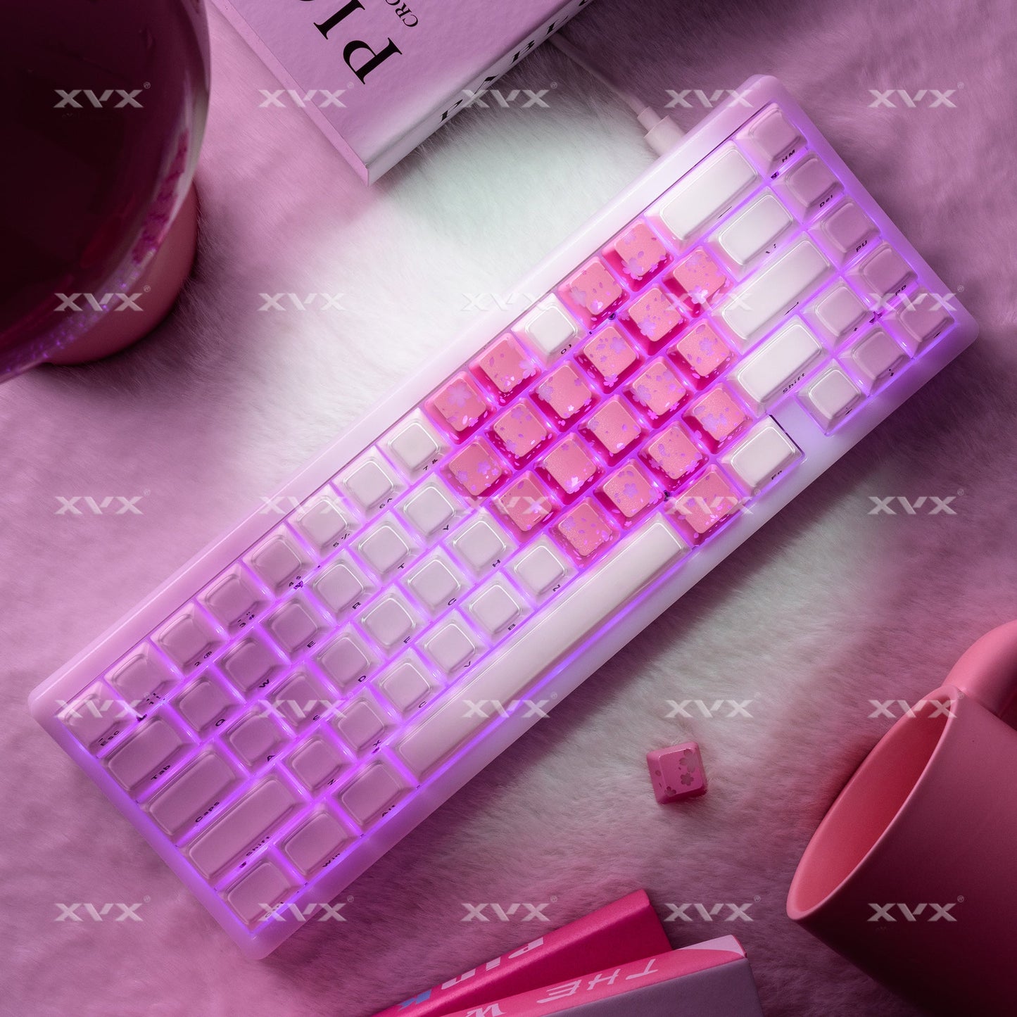 XVX FlutterBloom Heart Layout 21-Key IMD-Tech Keycap Set