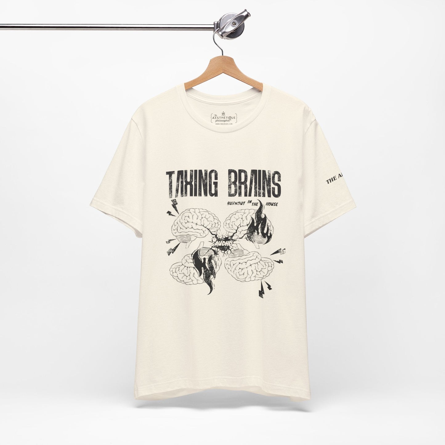 Taxing Brains - Burnout in the House - AuDHD - Adult Unisex Jersey Tee
