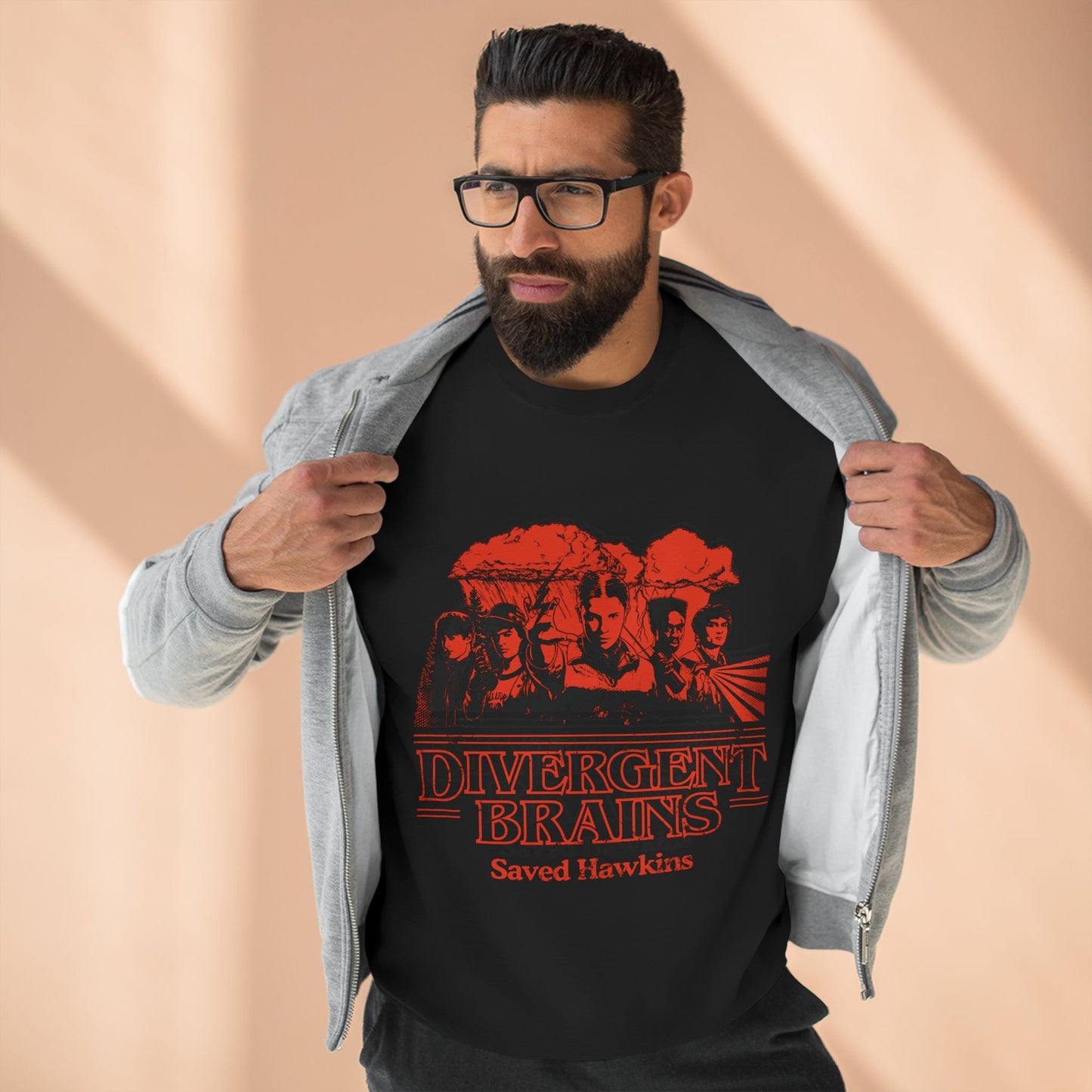 Divergent Brains Saved Hawkins - Adult Unisex Crewneck Sweatshirt