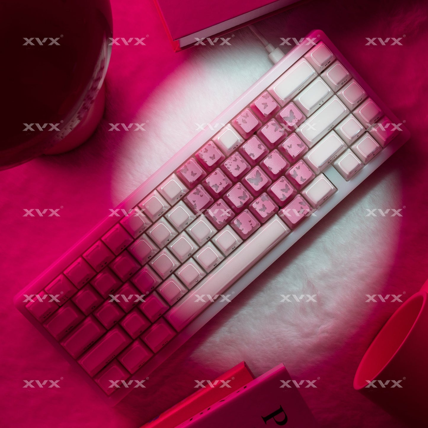 XVX FlutterBloom Heart Layout 21-Key IMD-Tech Keycap Set