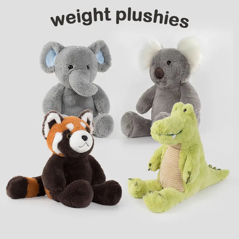 Long-Arm Weighted Plush Animal Pillow – Soft Fluffy Raccoon, Koala, Bear & Giraffe Cushion