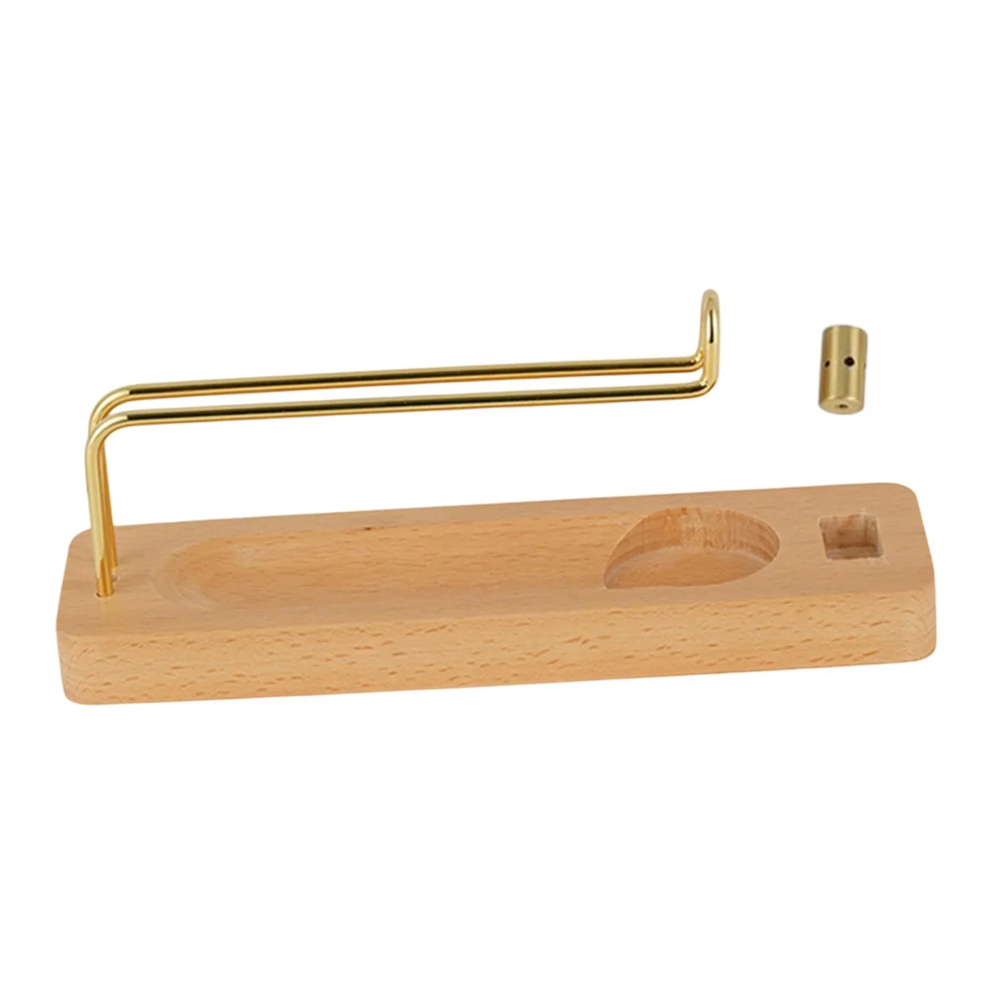 Palo Santo and Incense Holder - Wooden & Metal Desktop Burner for Sage, Incense Sticks & Candles, Tabletop Centerpiece for Meditation & Home Decor