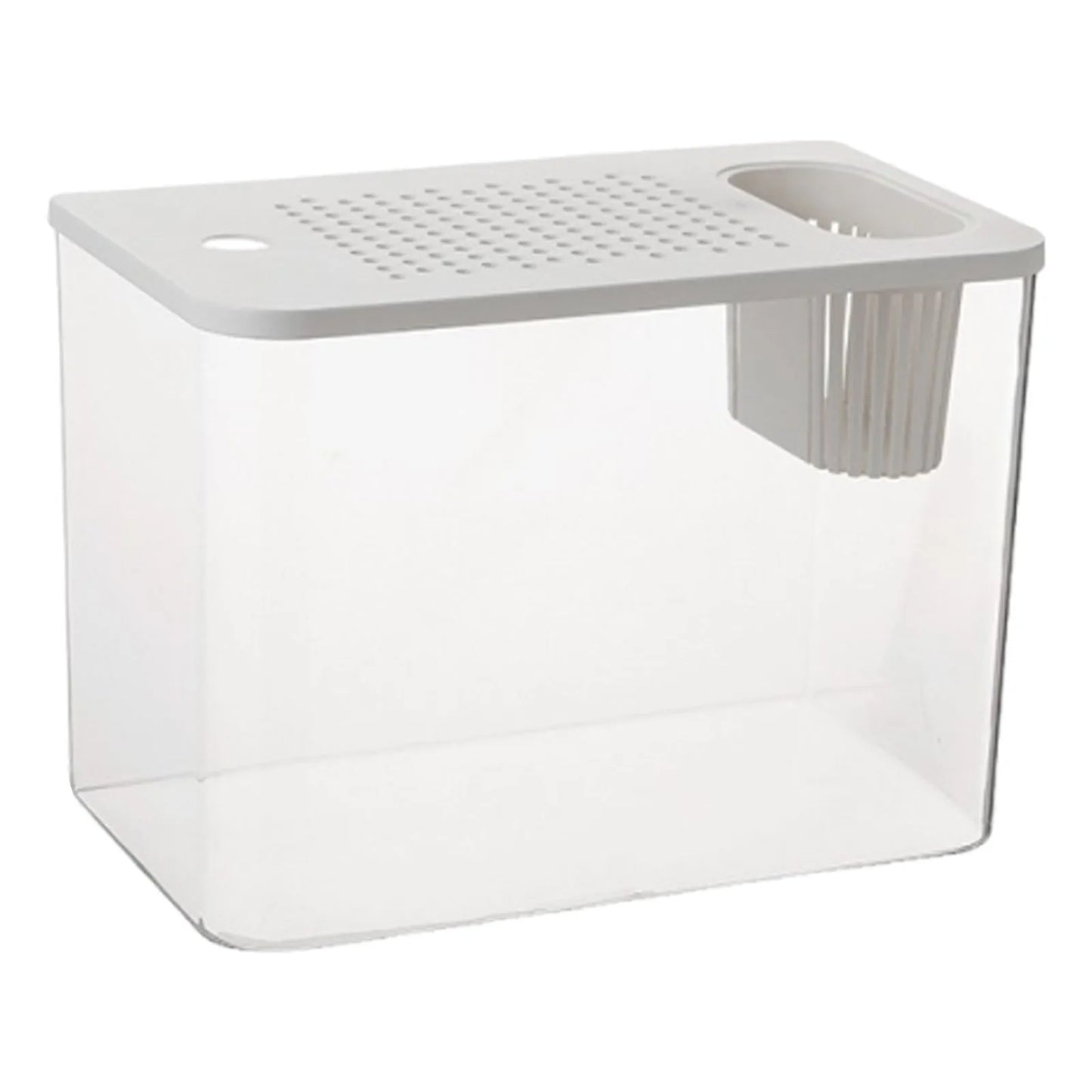 Clear View Reptile Terrarium Breeding Tank — 12.44 x 7.09 x 8.86 in (31.6 x 18 x 22.5 cm) Plastic Habitat for Betta, Crayfish, Frog, Gecko, Snake, Chameleon