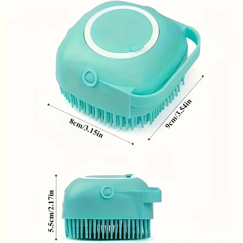 Silicone Pet Bathing Mitts 2-Pack Massage Grooming Brush for Dogs & Cats Rubber Bristles