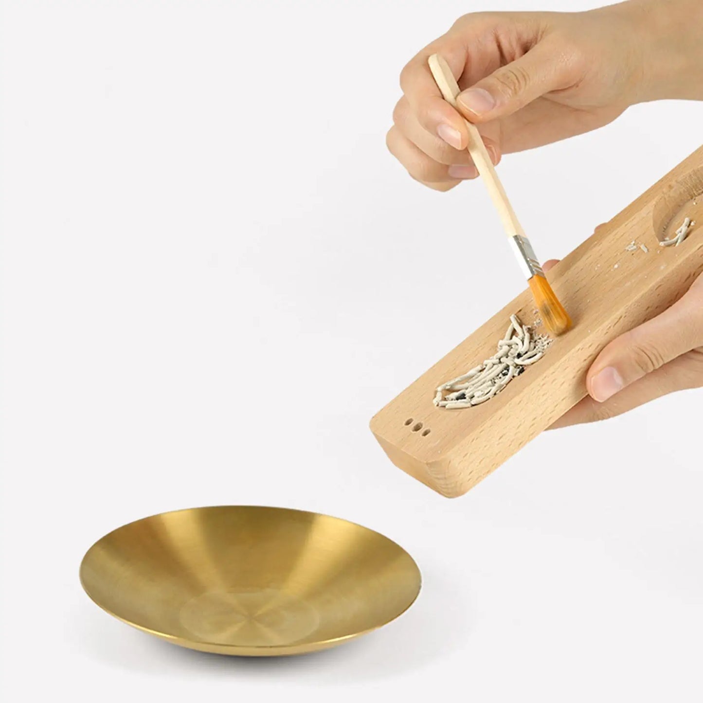 Palo Santo and Incense Holder - Wooden & Metal Desktop Burner for Sage, Incense Sticks & Candles, Tabletop Centerpiece for Meditation & Home Decor