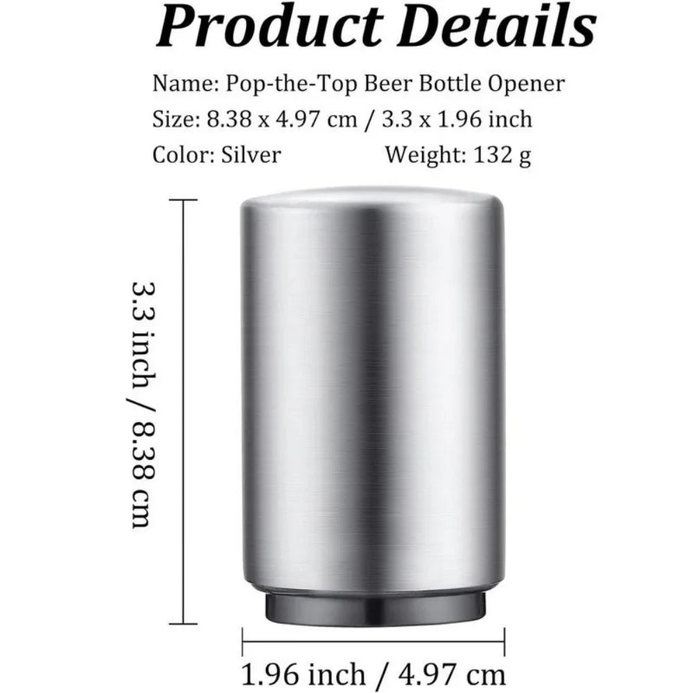 Automatic Stainless Steel Bottle Opener – Beer, Soda & Red Wine Cap Opener for Bar & Kitchen