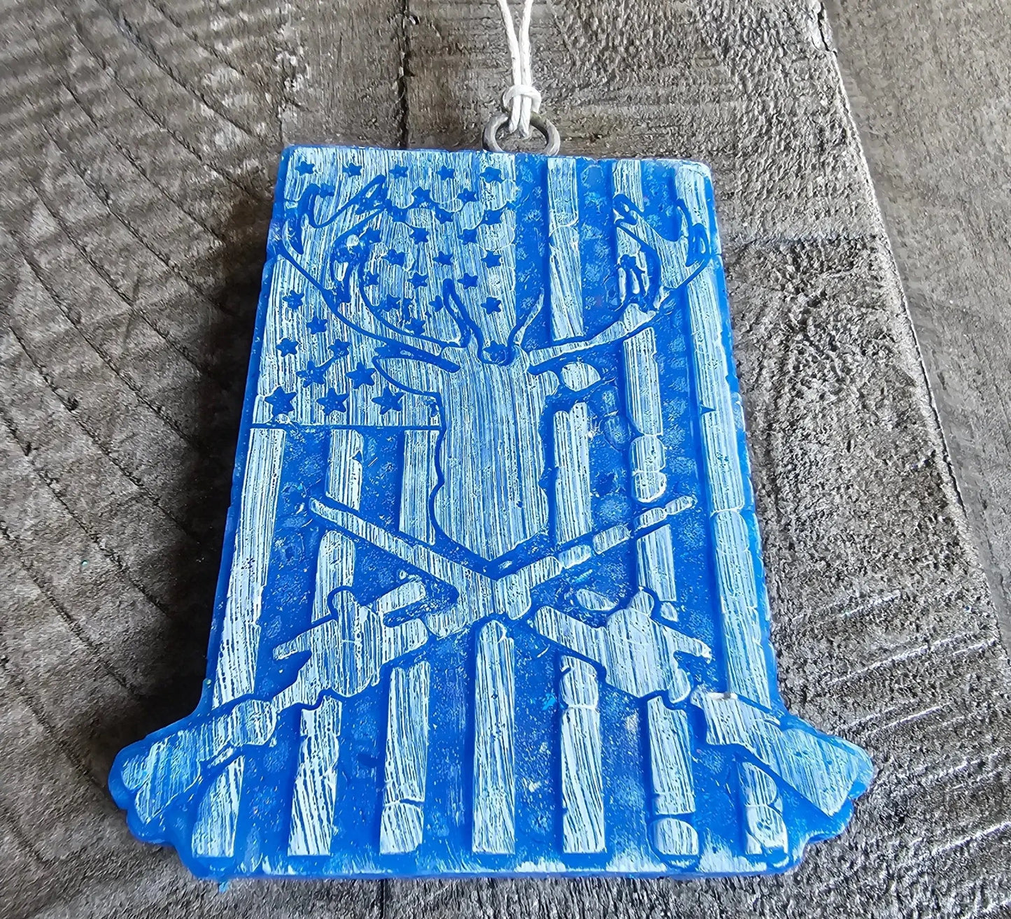 Deer Skull Flag Car Freshie – Handmade Aroma Bead Air Freshener