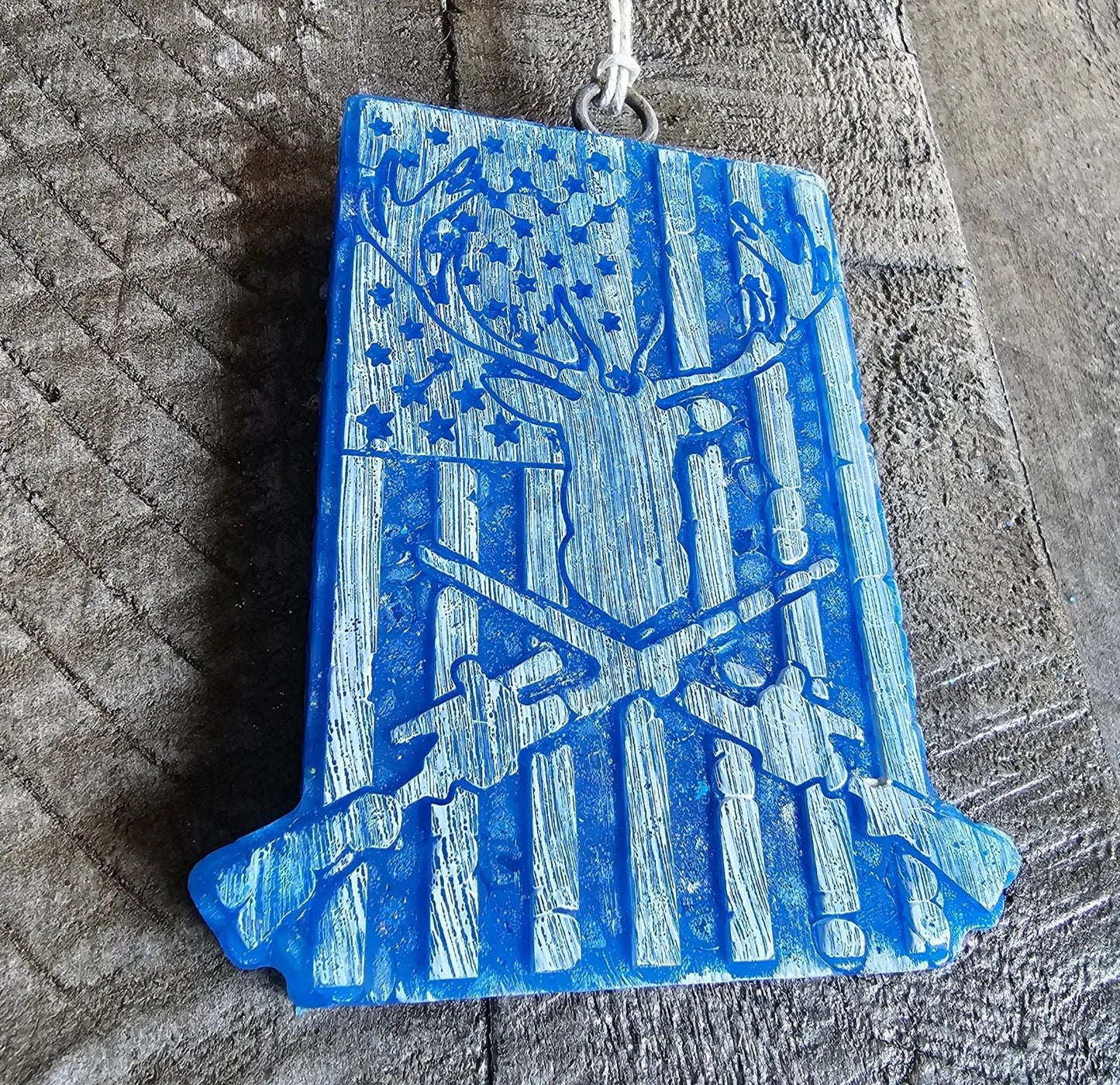 Deer Skull Flag Car Freshie – Handmade Aroma Bead Air Freshener