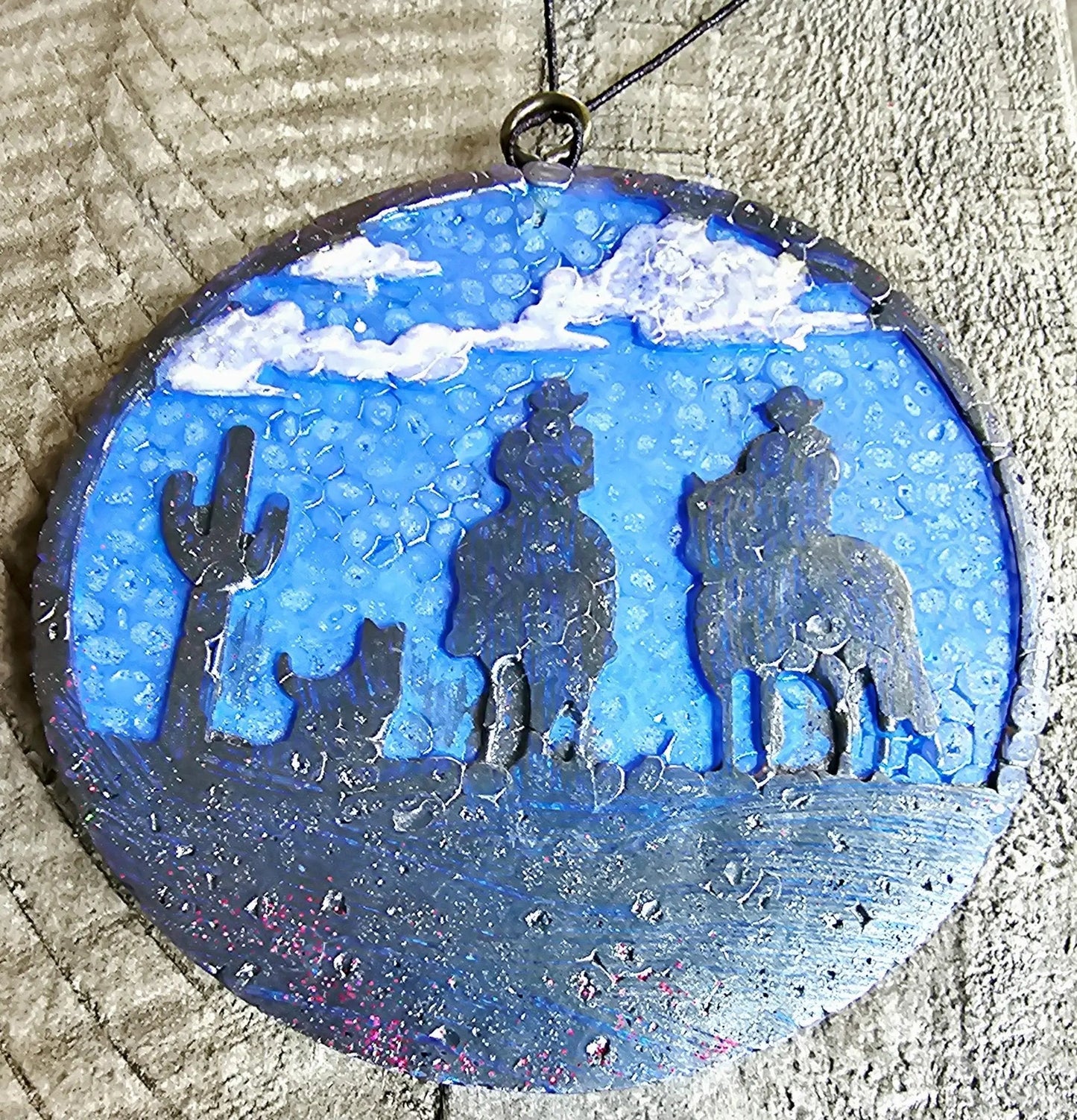 Desert Cowboy Shadows Car Freshie – Handmade Western Aroma Bead Air Freshener