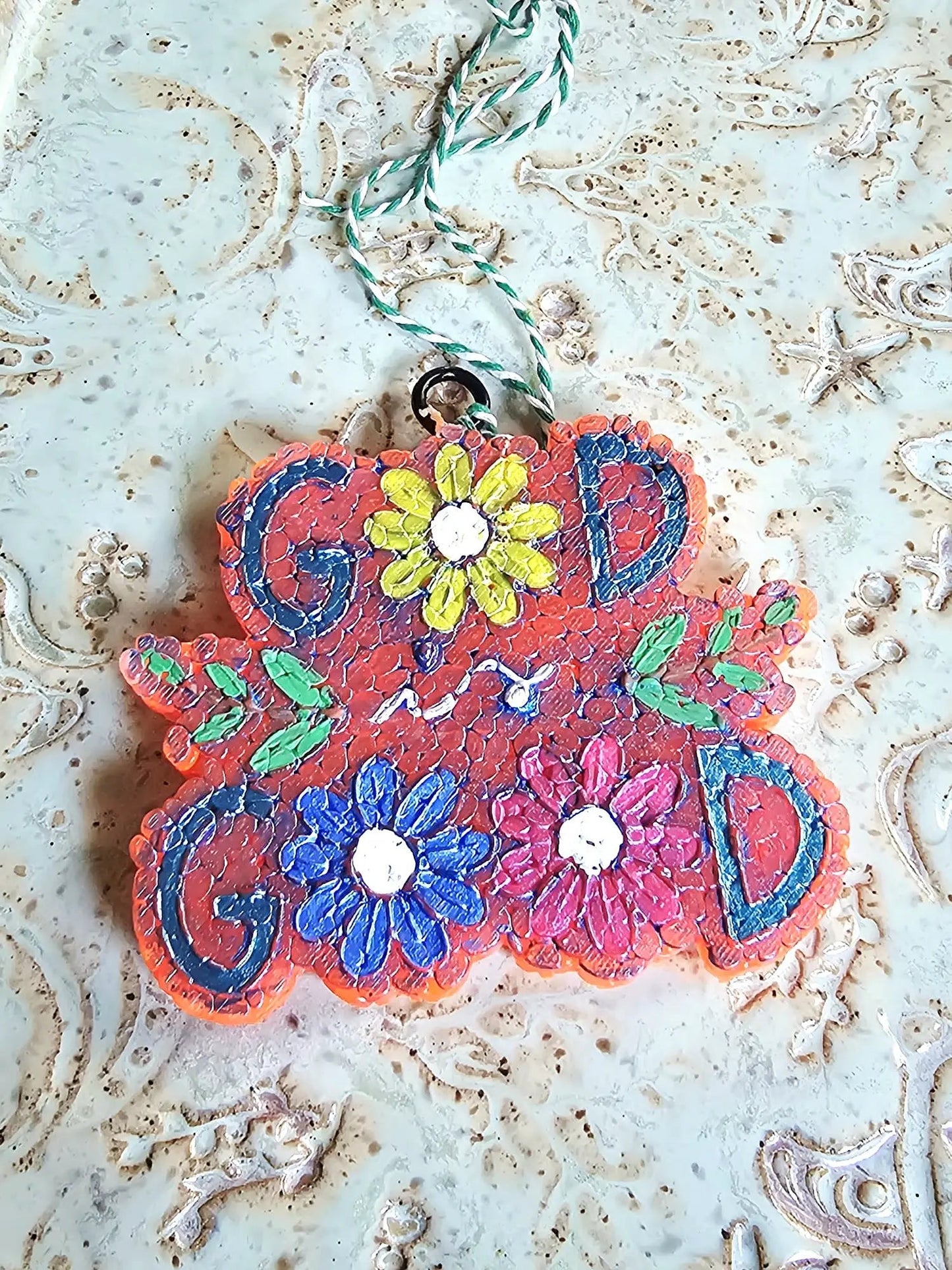 God is Good Car Freshie – Floral Handmade Aroma Bead Air Freshener