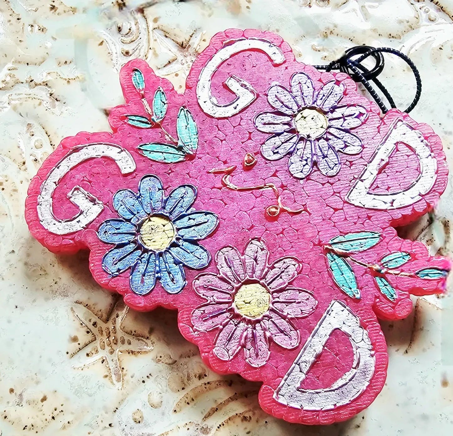 God is Good Car Freshie – Floral Handmade Aroma Bead Air Freshener