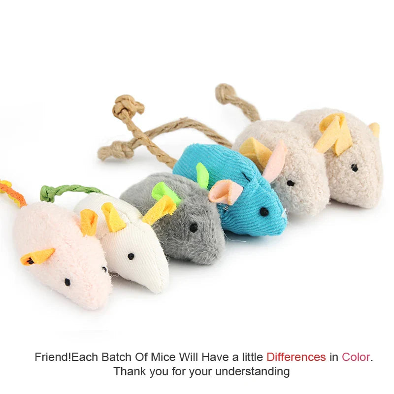 6-Pack Catnip Plush Mouse Toys for Kittens — 5.5cm (2.2in) Mix Color Mini Cat Toys