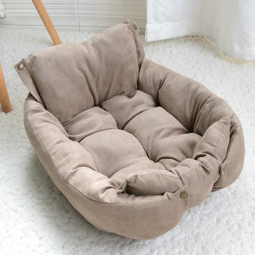 3-in-1 Pet Bed Mat Washable Soft Cotton Dog & Cat Bed Cushion for Small to Medium Pets