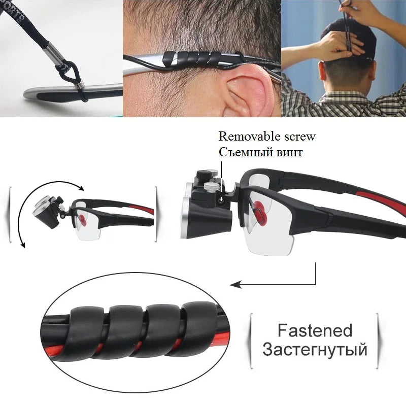 Dental Binocular Loupes 2.5x 3.5x Ultra-Lightweight Optical Magnification for Dental Surgery, 320-420 mm (12.6-16.5 in) Working Distance