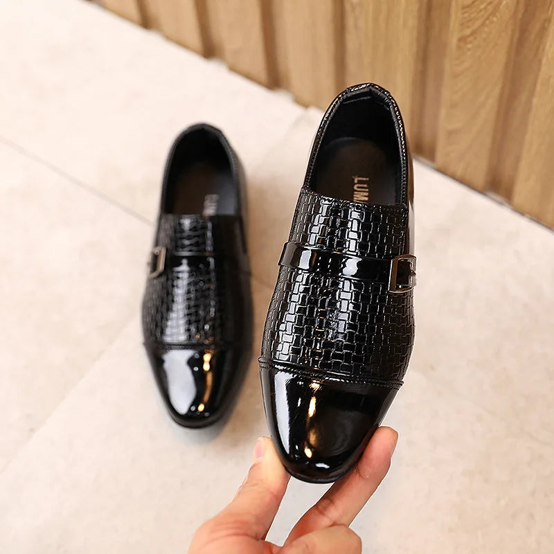 Kids PU Leather Dress Flats - Party, Wedding & Performance Shoes, Sizes 21-36