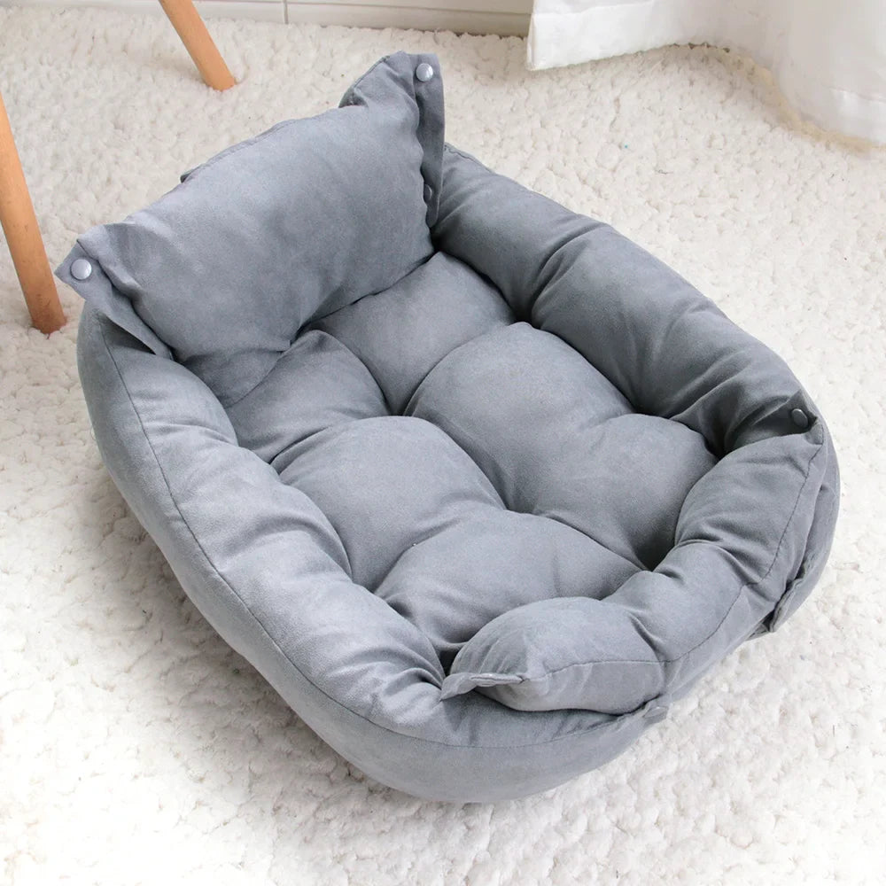 3-in-1 Pet Bed Mat Washable Soft Cotton Dog & Cat Bed Cushion for Small to Medium Pets