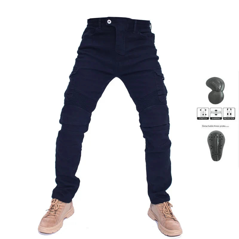 Men's Armored Motorcycle Jeans – Nylon & Cotton Riding Pants for Summer