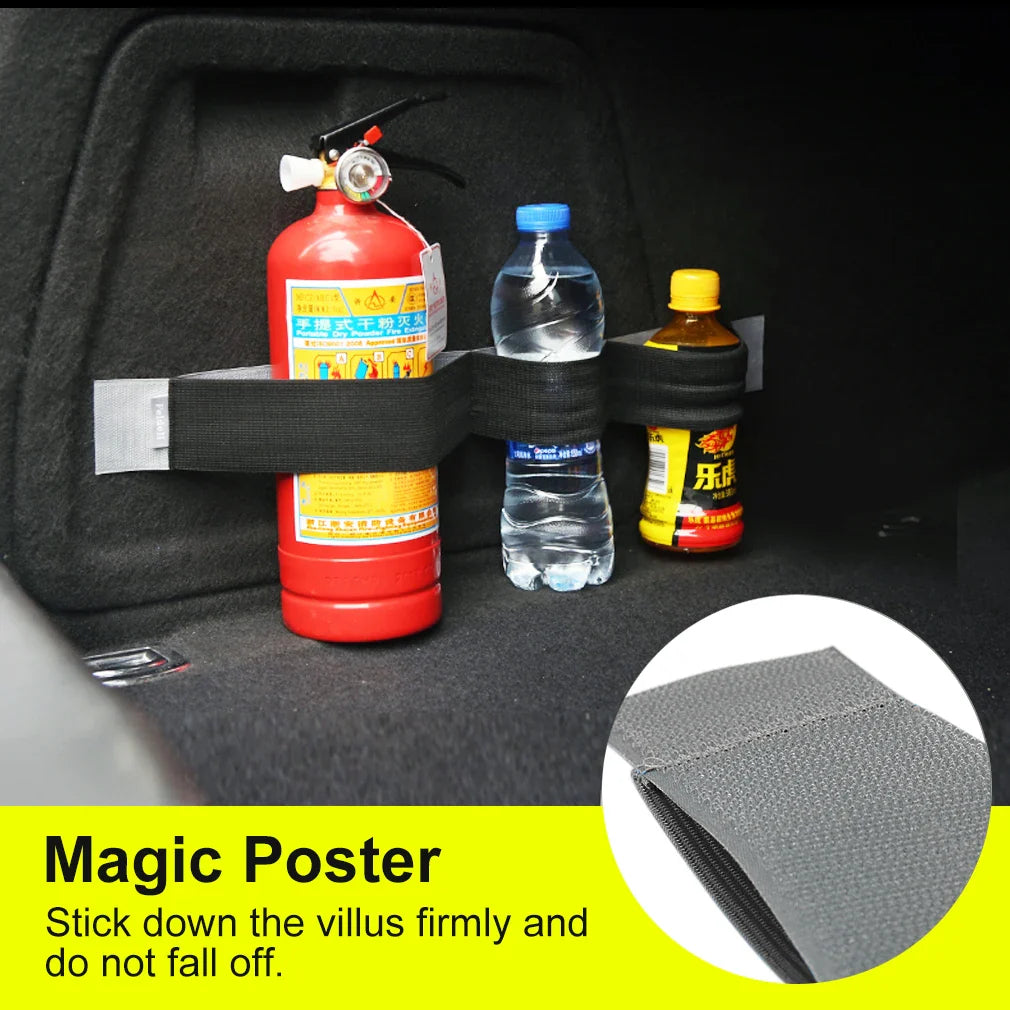 Car Trunk Organizer Elastic Fixing Strap – Universal Suede Storage Belt with Hook-and-Loop, 20/40/60/80 cm (7.9/15.8/23.6/31.5 in)