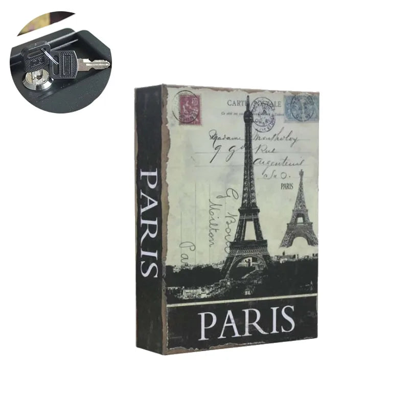 Hidden Book Safe with Key Lock — Metal Interior Stash Box for Cash, Jewelry & Passports — Realistic Classic Book Design