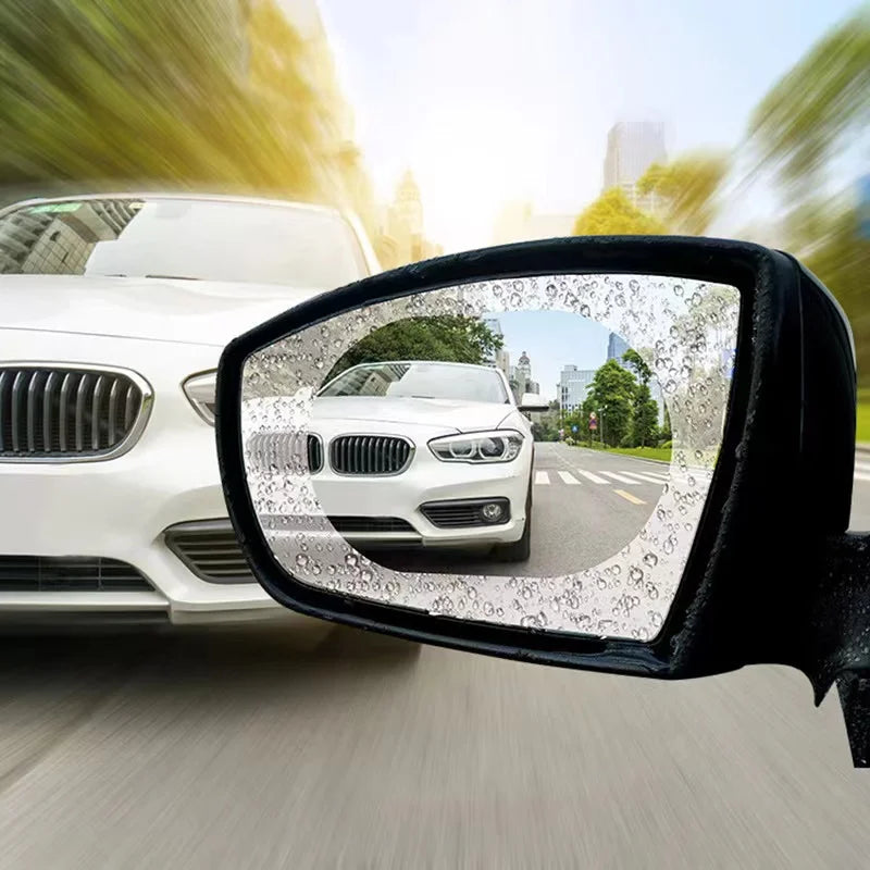 2-Pack Car Rearview Mirror Rainproof Film Anti-Fog Waterproof PET Stickers (95×95, 95×135, 100×150 mm / 3.7–5.9 in)