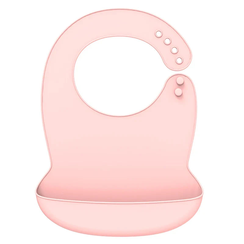 Silicone Baby Bib Waterproof Adjustable Cartoon Banana Feeding Bib with Pocket BPA-Free for 1-3 Years