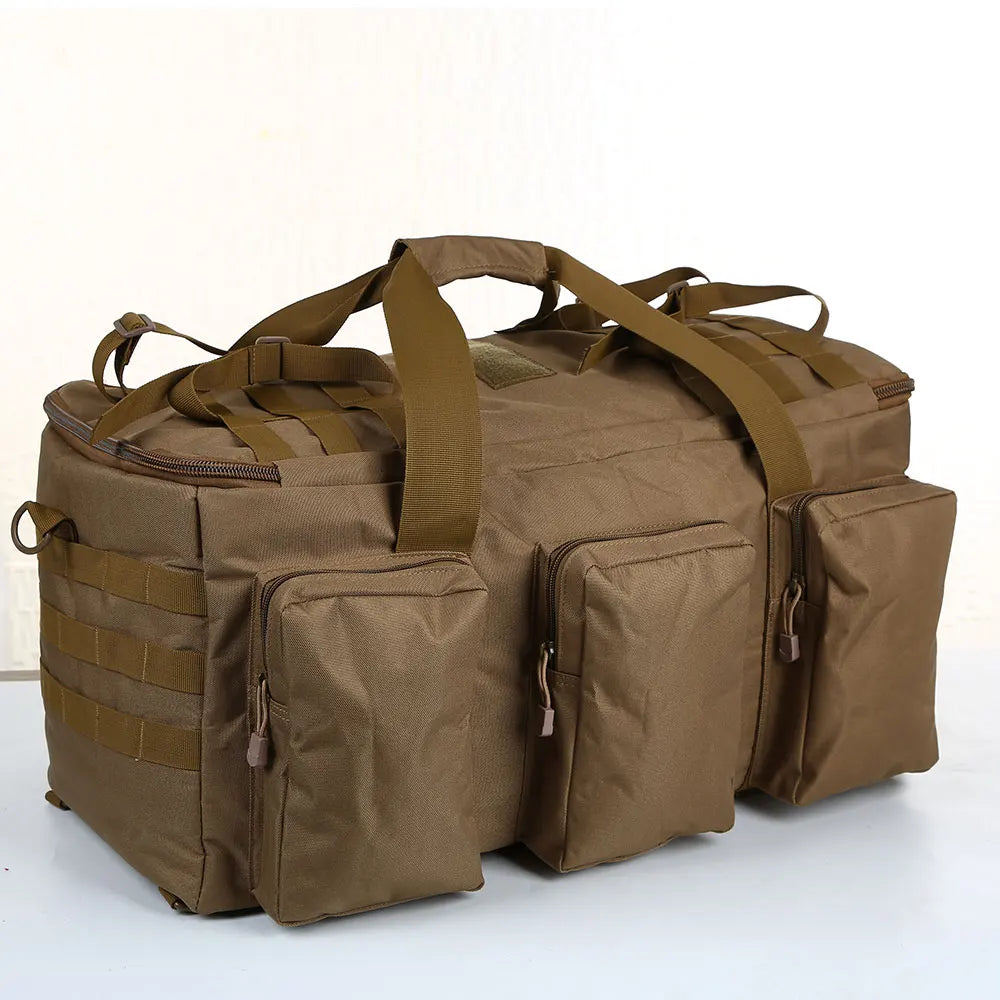 55L Tactical Duffel Backpack – Convertible Weekend Travel, Gym & Camping Bag with MOLLE Webbing