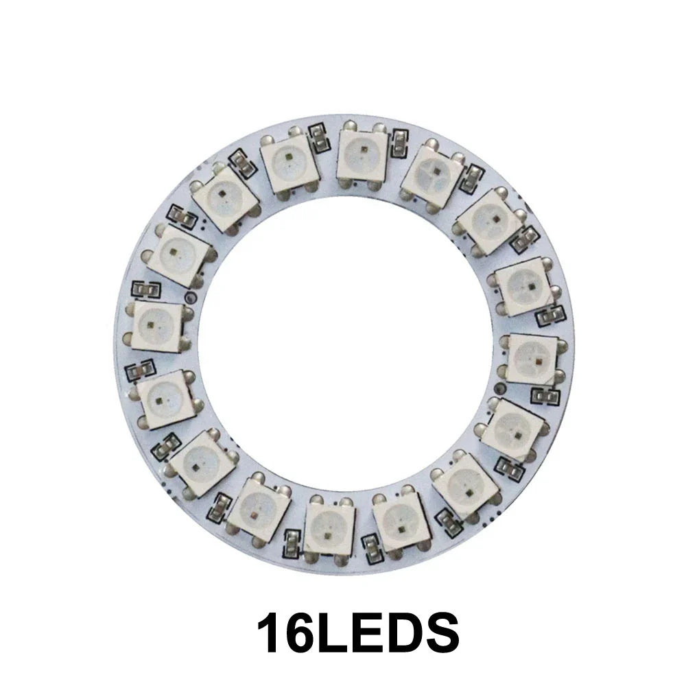 WS2812B RGB LED Pixel Ring - Individually Addressable 8/16/24/35/45-LED DC 5V