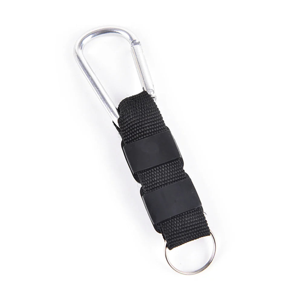 3-in-1 Mini Carabiner Keychain with Compass & Thermometer for Camping, Climbing & Hiking, Black