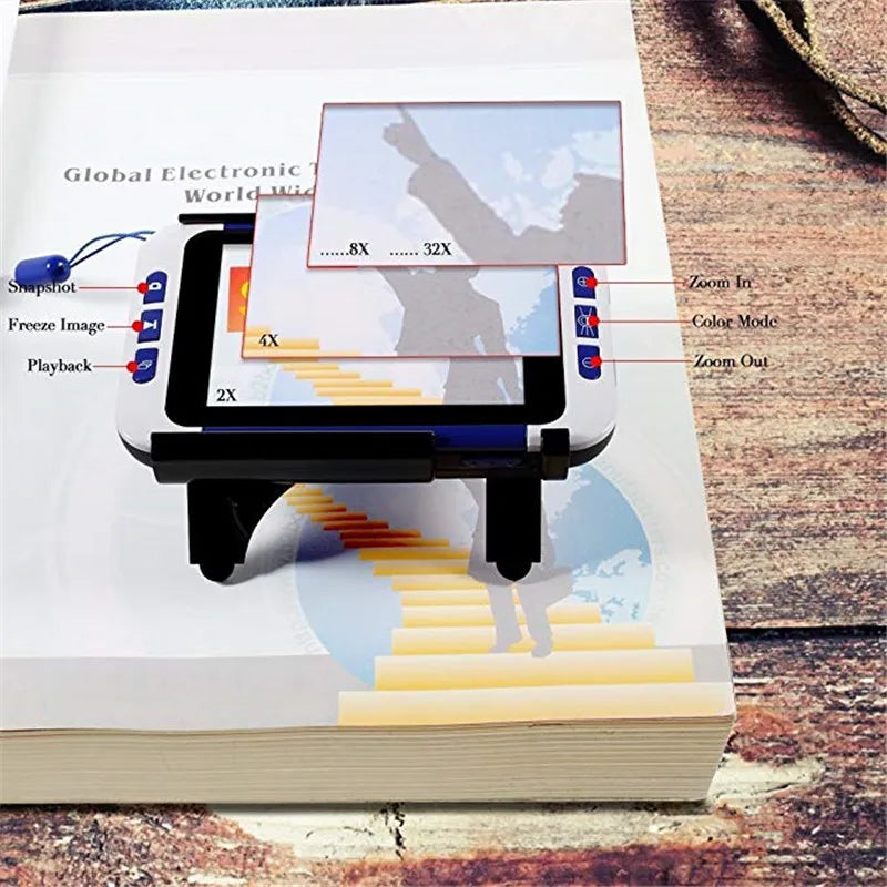 2-32X 3.5-inch (89 mm) Color LCD Handheld Digital Magnifier Portable Low Vision Reading Aid