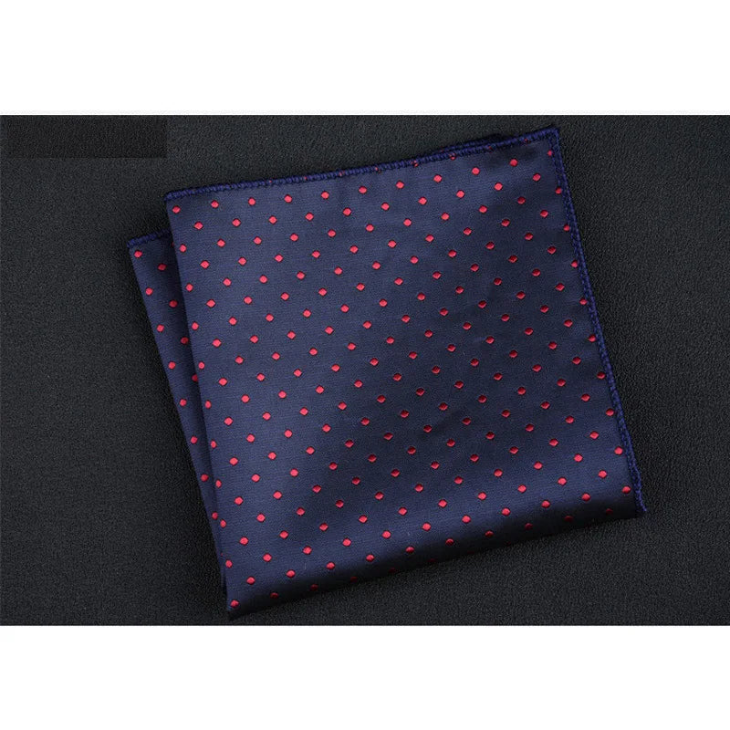 Men's Polyester Pocket Square Handkerchief Polka Dot Striped Floral Print 9 x 9 in (23 x 23 cm)