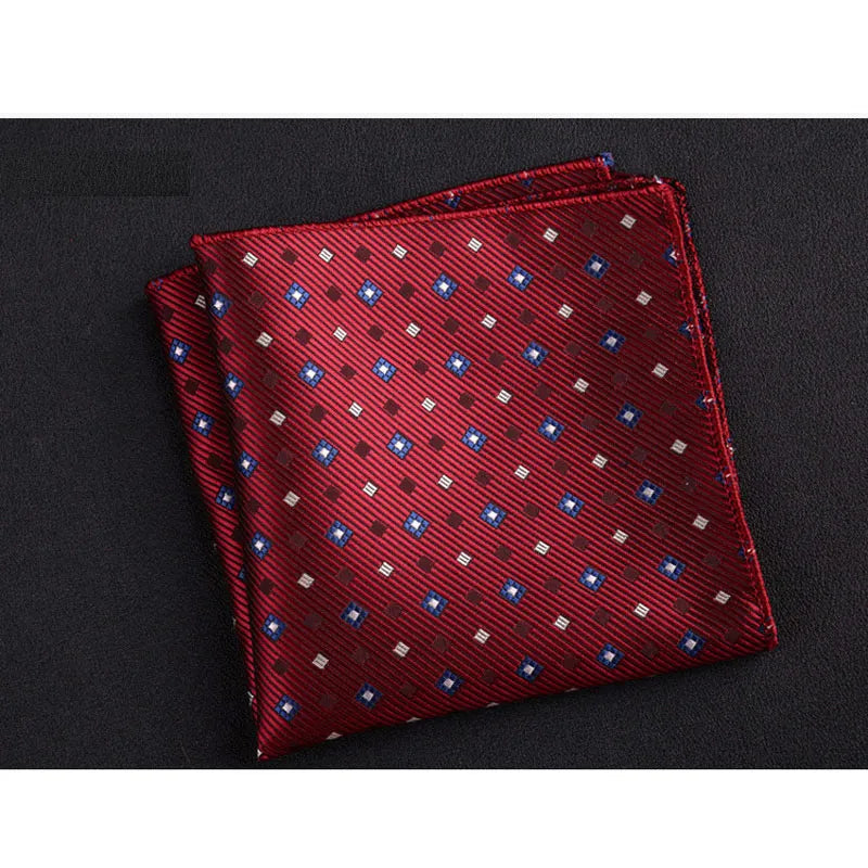 Men's Polyester Pocket Square Handkerchief Polka Dot Striped Floral Print 9 x 9 in (23 x 23 cm)