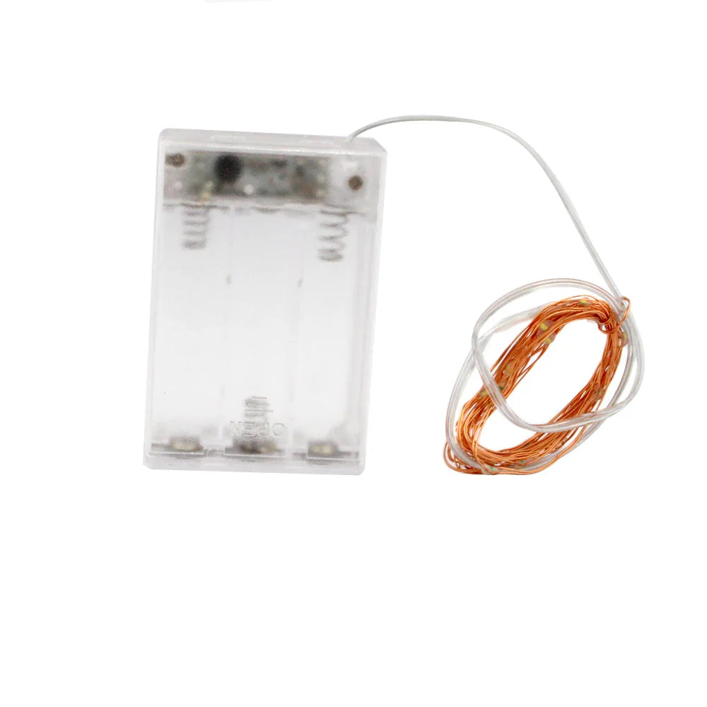 Battery Operated 2M (6.6 ft) Copper Wire Fairy String Lights - 20 LED Timer for Wedding, Christmas & Party Decor