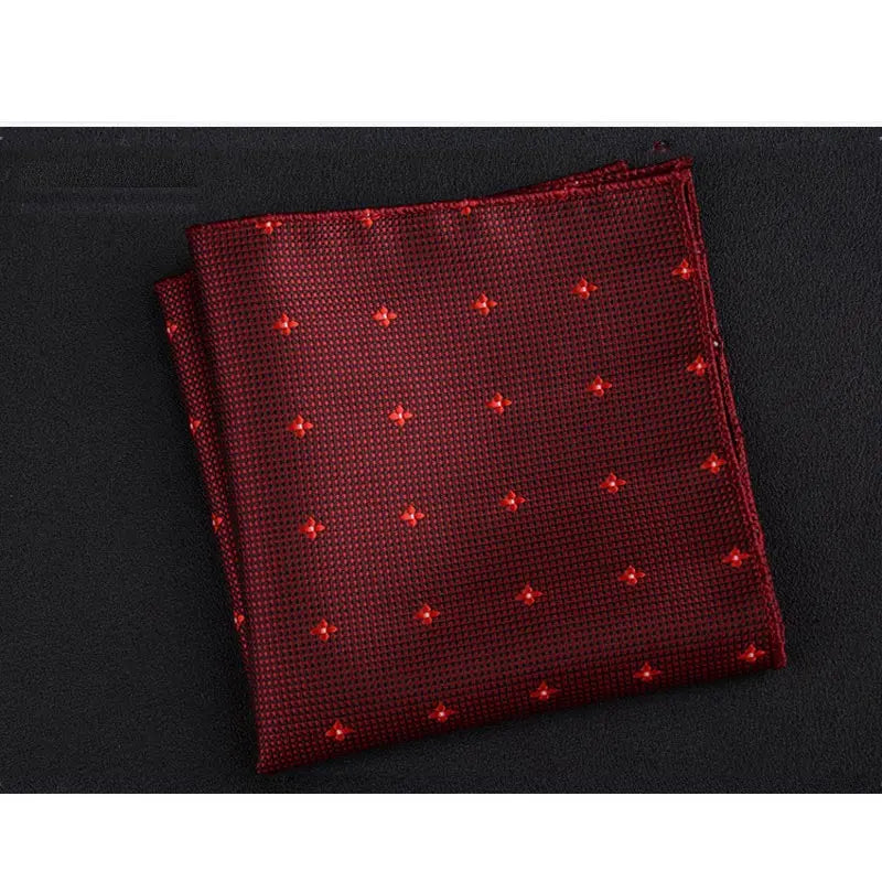 Men's Polyester Pocket Square Handkerchief Polka Dot Striped Floral Print 9 x 9 in (23 x 23 cm)