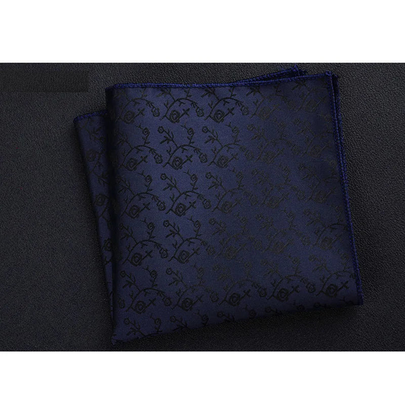 Men's Polyester Pocket Square Handkerchief Polka Dot Striped Floral Print 9 x 9 in (23 x 23 cm)