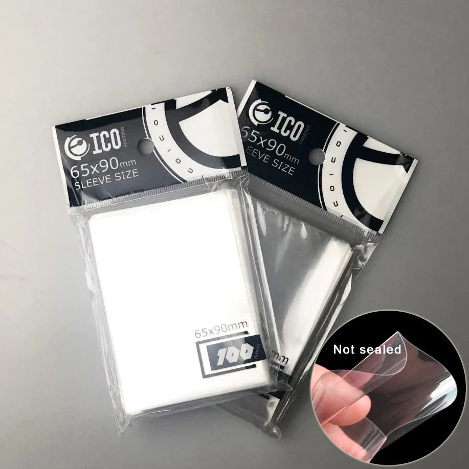200pc (2 x 100) 65 x 90 mm (2.56 x 3.54 in) Clear Card Sleeves - Standard Trading Card Protectors for Magic, Pokemon, Yu-Gi-Oh & Board Games