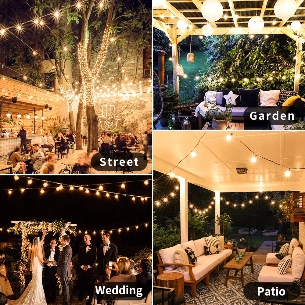 30M (100ft) G40 Globe LED String Lights – Warm White Outdoor Patio & Garden Wedding Party