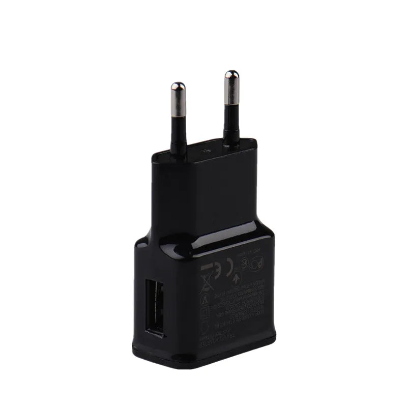 Universal 5V USB Power Adapter Charger — 1A/2A AC to DC 100–240V Converter with EU/US Plug Options