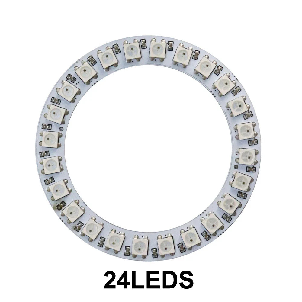WS2812B RGB LED Pixel Ring - Individually Addressable 8/16/24/35/45-LED DC 5V
