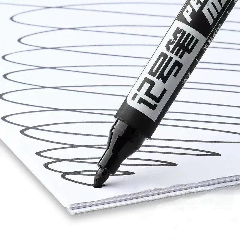 Permanent Paint Marker Pens 3/9-Pack – Waterproof Black Oil-Based, Quick-Drying for Tire, Metal, Glass, Plastic