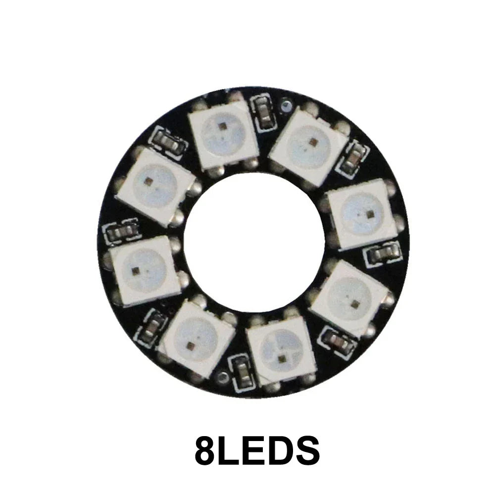 WS2812B RGB LED Pixel Ring - Individually Addressable 8/16/24/35/45-LED DC 5V