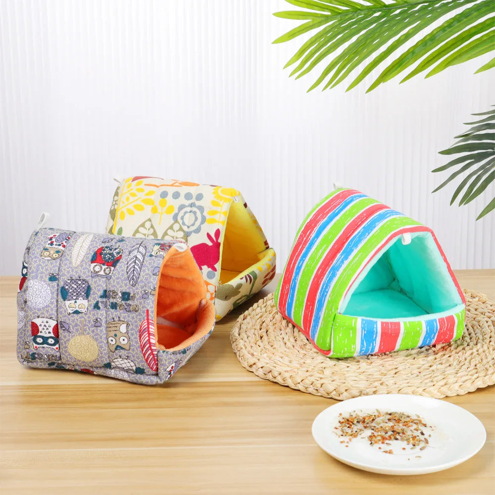 Hanging Cotton Nest Bed for Small Pets - Warm Flannel Hamster & Guinea Pig House (S/M/L/XL; 3.15–7.87 in / 8–20 cm)