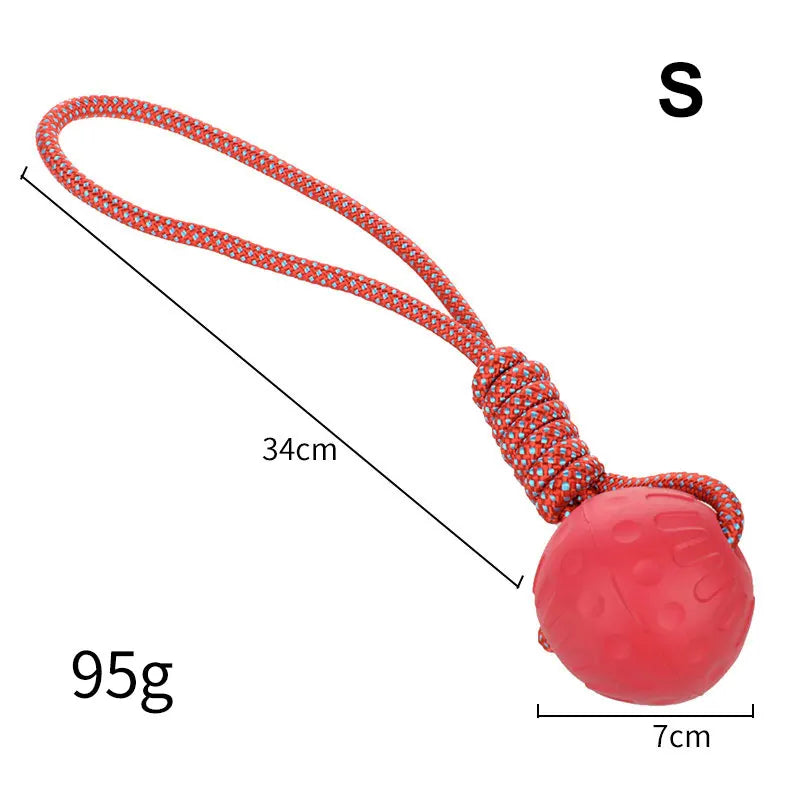 Bite-Resistant Rubber Dog Ball Toy – Chew-Proof Fetch Toy for Dogs & Puppies, Sizes S–XL (5–9 cm | 2–3.5 in) – Red